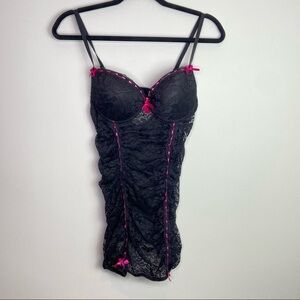 Black and pink lingerie top‎ with padded bra size medium